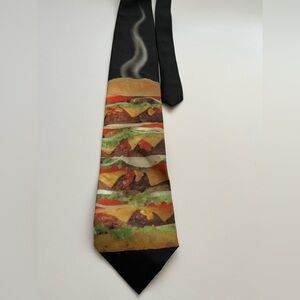 VTG 1997 Ralph Marlin Men’s Necktie Burger Junk Food